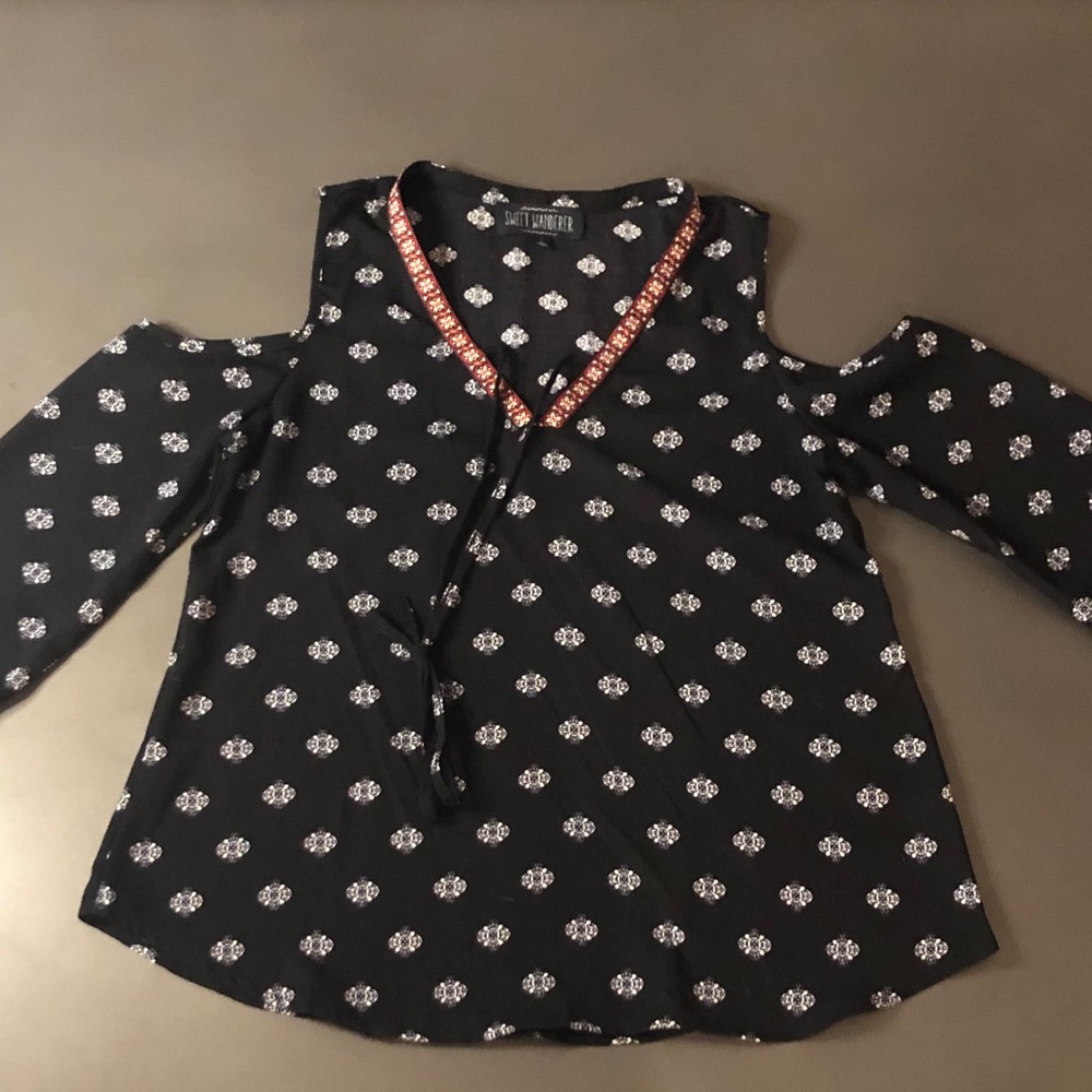 Flirty, Bohemian, Cold Shoulder Shirt